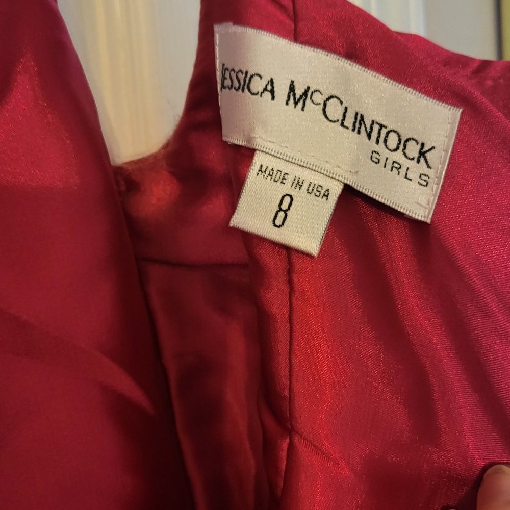 BNWT GORGEOUS SATIN BOW Jessica McClintock Girls Sz 8 Short Fancy Dress!… - Picture 9 of 11